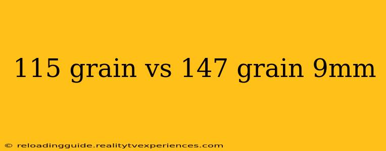 115 grain vs 147 grain 9mm