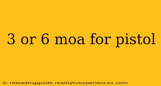 3 or 6 moa for pistol