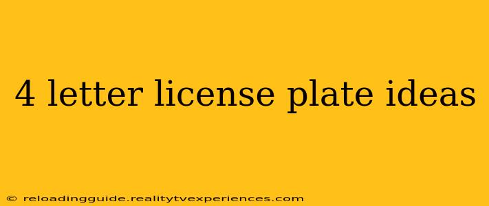 4 letter license plate ideas