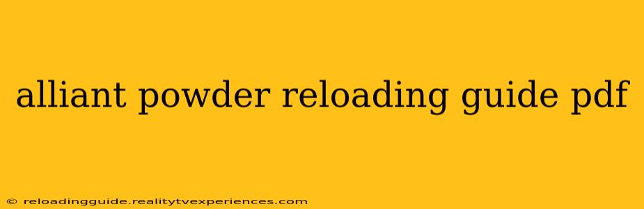 alliant powder reloading guide pdf