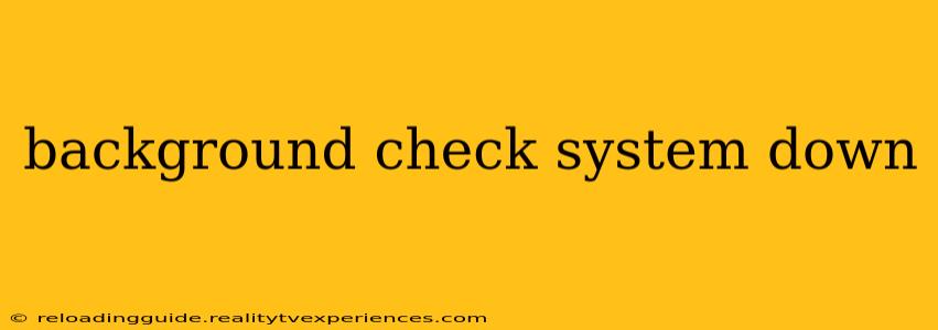 background check system down