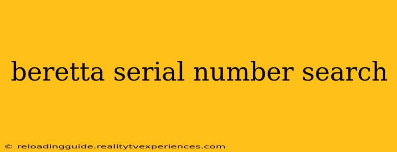 beretta serial number search