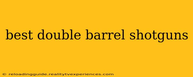 best double barrel shotguns