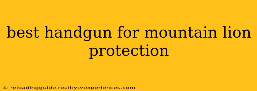 best handgun for mountain lion protection