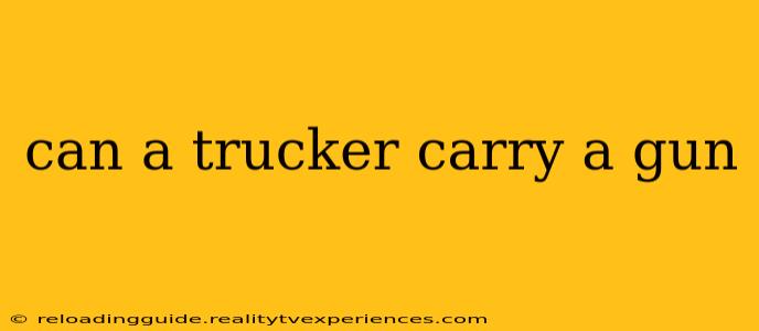 can a trucker carry a gun