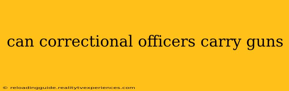 can correctional officers carry guns