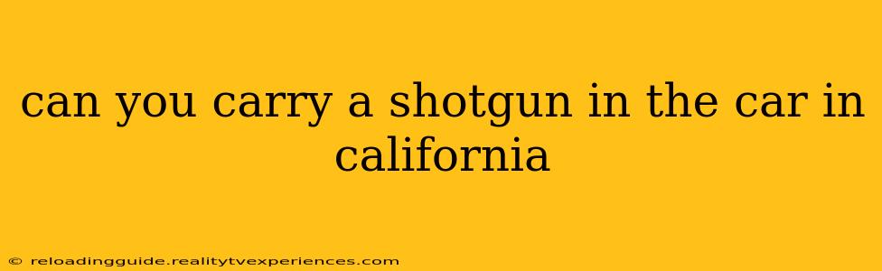 can you carry a shotgun in the car in california