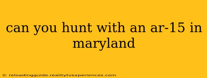 can you hunt with an ar-15 in maryland