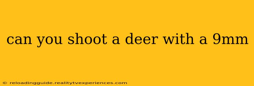 can you shoot a deer with a 9mm