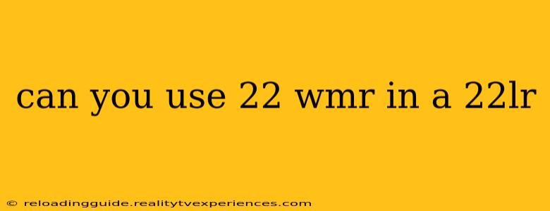 can you use 22 wmr in a 22lr