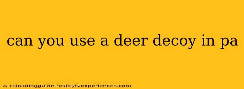 can you use a deer decoy in pa