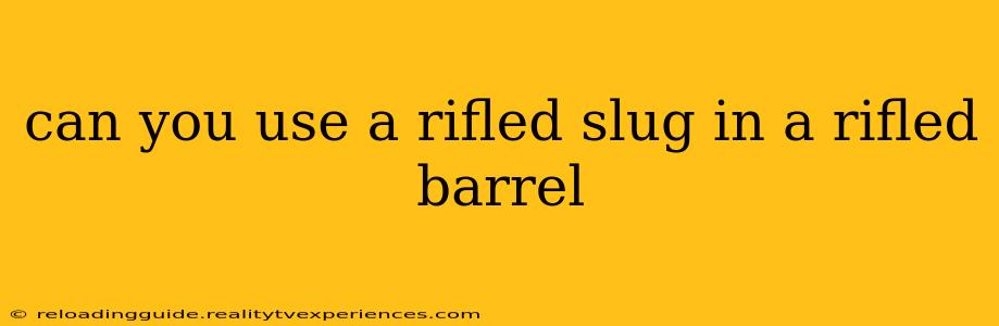 can you use a rifled slug in a rifled barrel