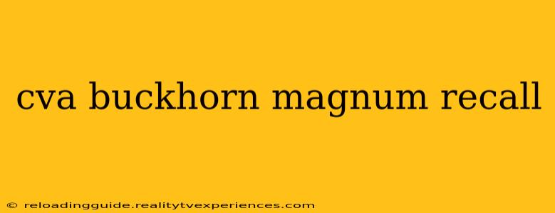 cva buckhorn magnum recall