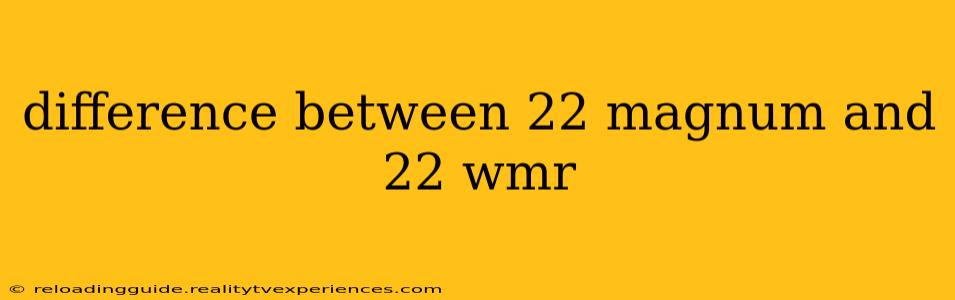 difference between 22 magnum and 22 wmr