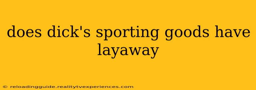 does dick's sporting goods have layaway