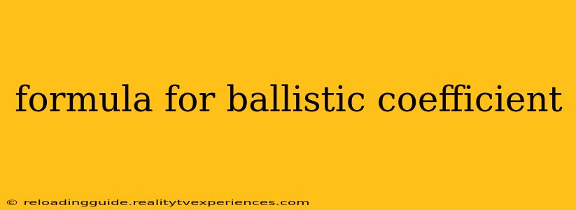 formula for ballistic coefficient