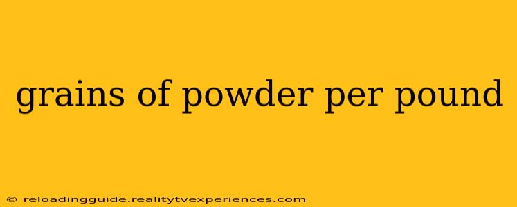 grains of powder per pound