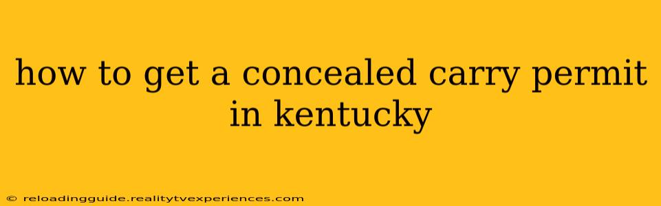 how to get a concealed carry permit in kentucky