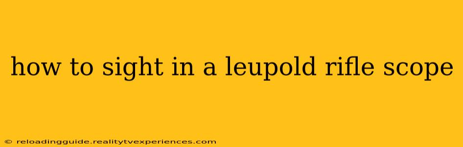 how to sight in a leupold rifle scope