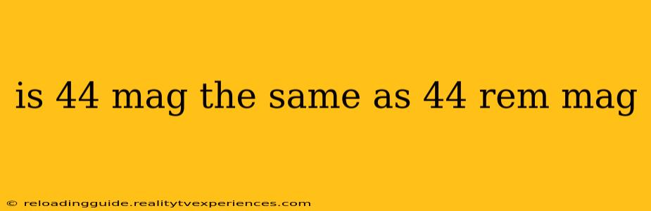 is 44 mag the same as 44 rem mag