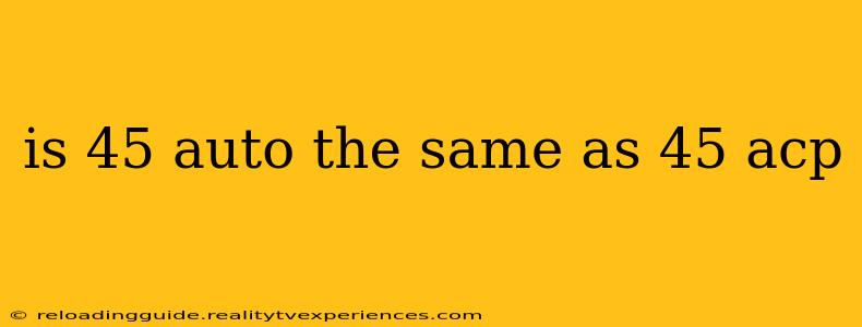 is 45 auto the same as 45 acp