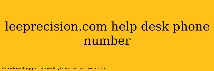 leeprecision.com help desk phone number