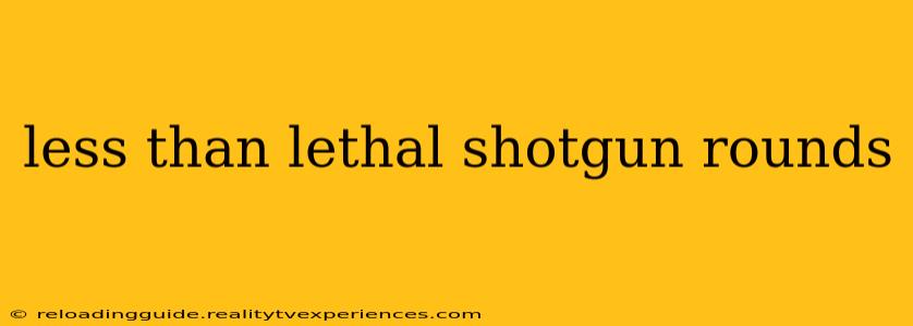 less than lethal shotgun rounds