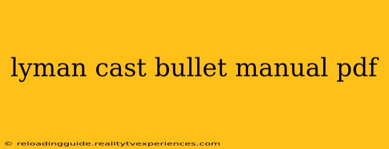 lyman cast bullet manual pdf