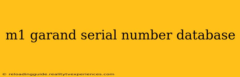 m1 garand serial number database