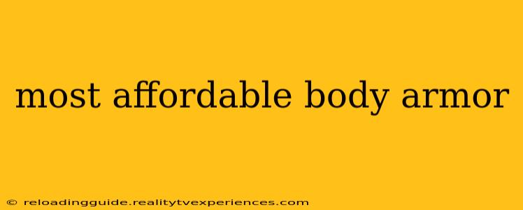 most affordable body armor