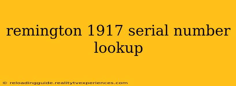 remington 1917 serial number lookup