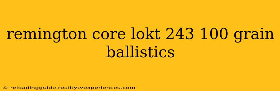 remington core lokt 243 100 grain ballistics