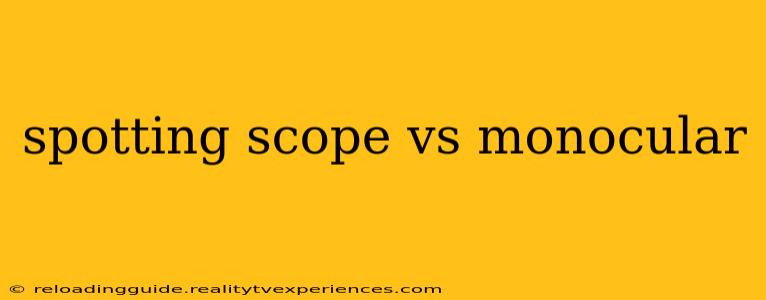 spotting scope vs monocular