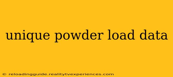 unique powder load data