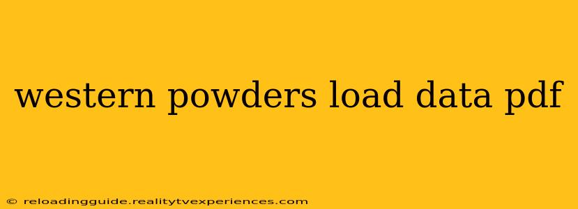 western powders load data pdf