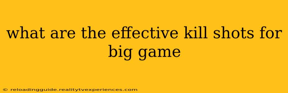 what are the effective kill shots for big game