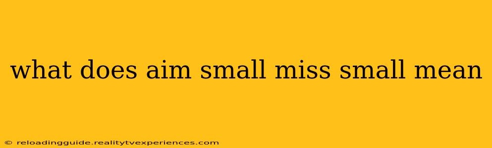 what does aim small miss small mean