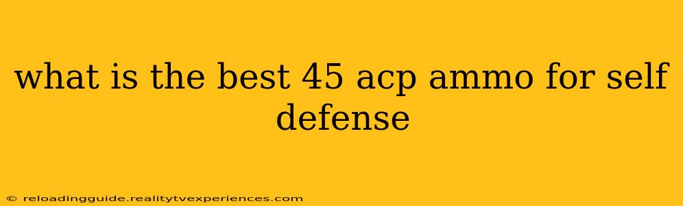 what is the best 45 acp ammo for self defense