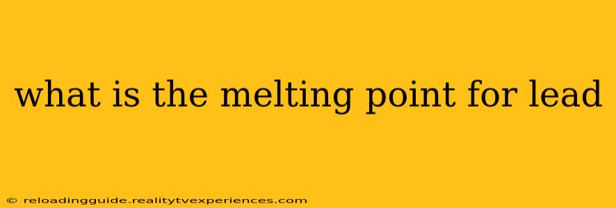 what is the melting point for lead