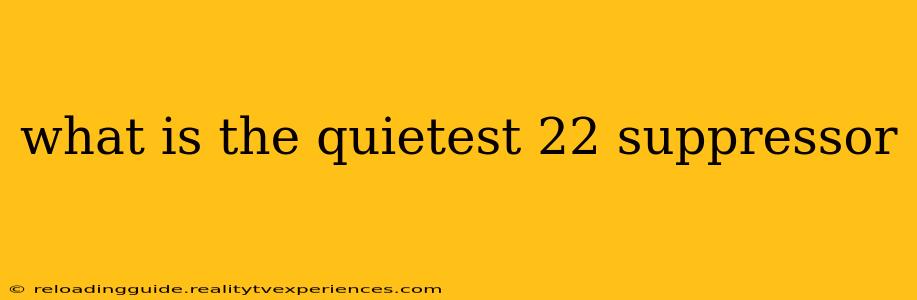 what is the quietest 22 suppressor