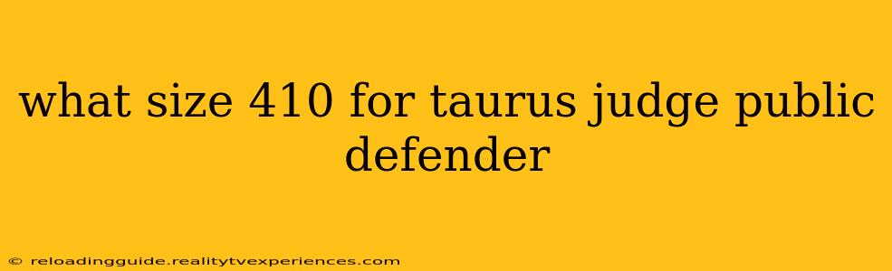 what size 410 for taurus judge public defender